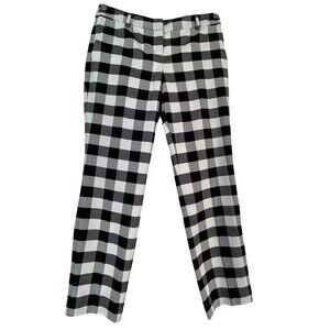 Express Columnist Ankle Low Rise Stretch Pants 6R/6R Black & White Check‎ Preppy